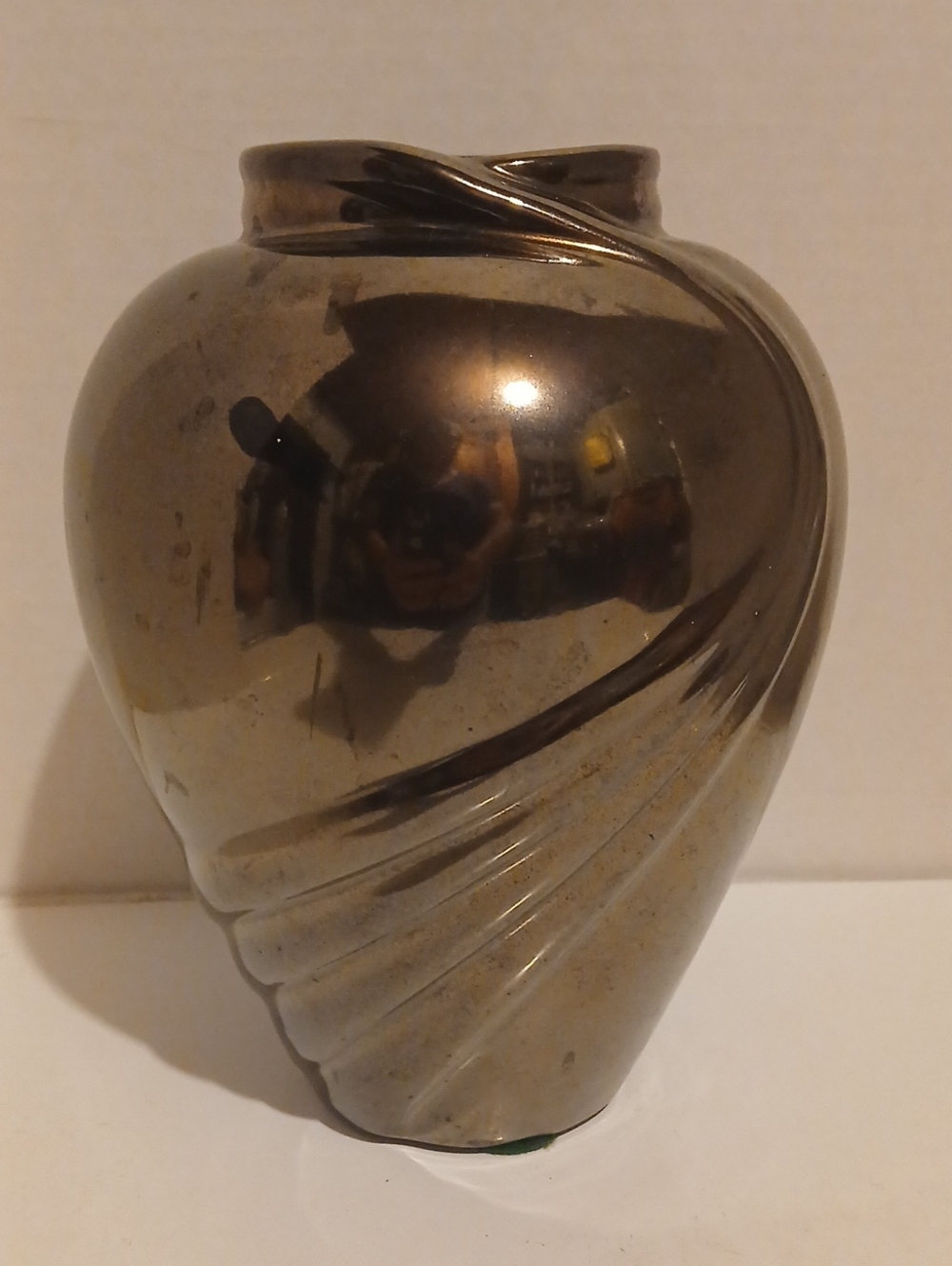 Metallic Bronze Swirl Decorative Vase